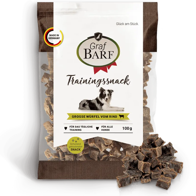 Trainingssnack große Würfel Rind 100g